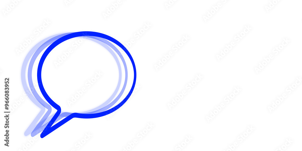 Poster Blue speech bubble with shadow effect on white background. Minimalistic design element, isolated and suitable for various layouts and templates. 3D Rendering