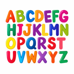 English alphabet in various vibrant colors (12)