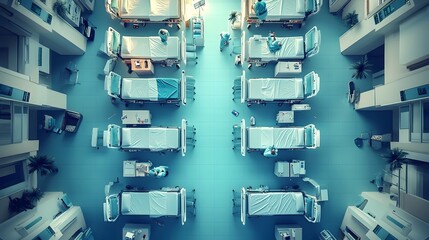 Orderly Hospital Ward with Monitoring Technology and Comforting Ambiance