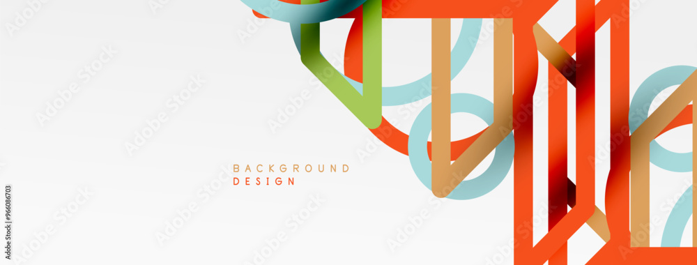 Poster Abstract background - colorful circle lines technology or business digital template