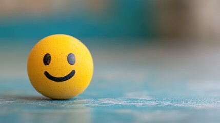 Happy smile face on table, good feedback rating and positive customer review, experience, satisfaction survey ,mental health assessment, child wellness, world mental health day concept, generative ai