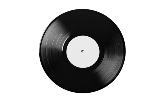 Vector vinyl record on transparent background, png	
