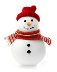 Cute Snowman isolated on white background	