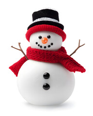 Cute Snowman isolated on white background	
