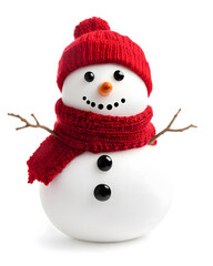 Cute Snowman isolated on white background	