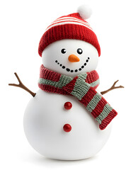 Cute Snowman isolated on white background	