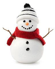 Cute Snowman isolated on white background	
