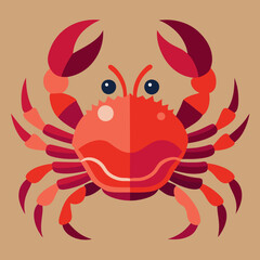 Naklejka premium vector illustration of red crab