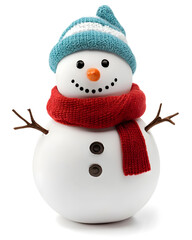 Cute Snowman isolated on white background	