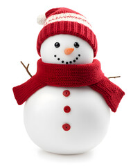 Cute Snowman isolated on white background	
