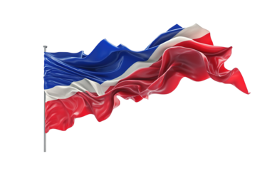 The Russian flag on transparent background, png	