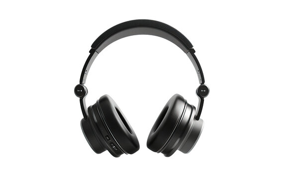 recommend clip art: A sleek black headset on transparent background, png	