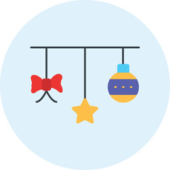 Festive Decorations Icon Illustration Featuring Holiday Cheer, Christmas Adornments, and Seasonal Joy
