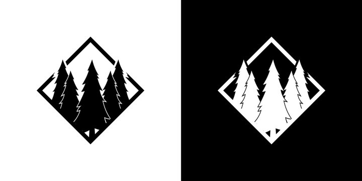 Vector illustration of pine tree logo.