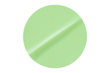 Separate shiny green circle stickers on transparent background.