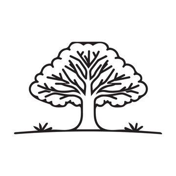 recommend clip art: Black tree icon nature wood leaf classic white background design.