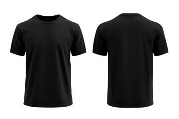 Minimalist black t-shirt front and back view mockup.