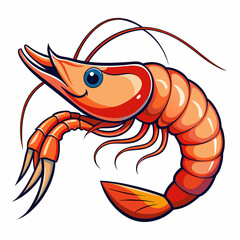 vector illustration of prawns