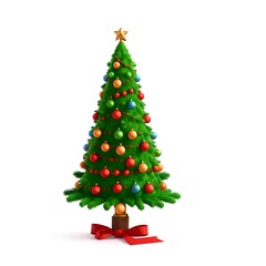 Obraz premium christmas tree isolated on white background