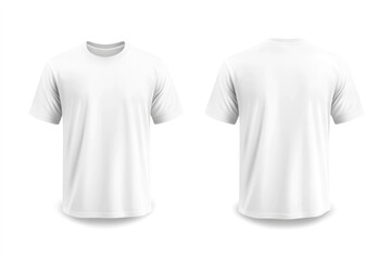 Fototapeta premium Plain white t-shirt front and back isolated on white