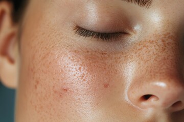 Acne Face with Detailed Skin Texture and Redness