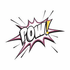 Pow flash vector illustration on a isolated white background (1)