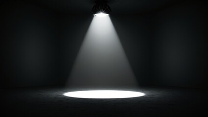 Obraz premium Spotlight illuminating a dark empty room