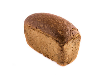 brown bread isolated on white background