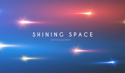 Obraz premium Motion light effect with star splash. Shining magic background and comet speed light