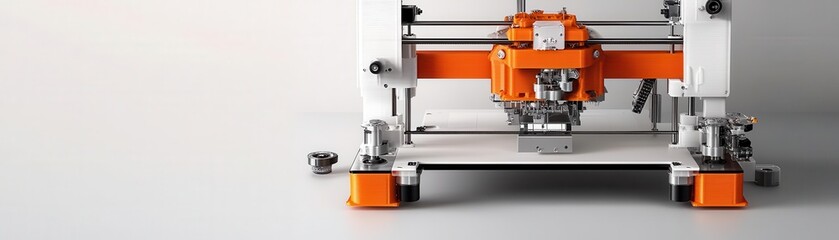 Fototapeta premium 3D printer, tools for creating scientific models, 3D illustration