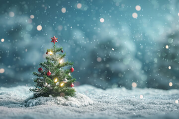 Obraz premium Christmas greeting card with bright winter holiday composition and New Year background