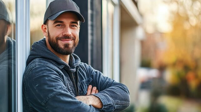 Professional Window Installer Sealing Energy-Efficient Vinyl Windows