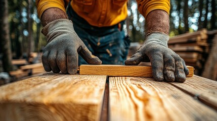 Talented carpenter carefully assembling and finishing a custom outdoor bench, their woodworking artistry and attention to detail shining through