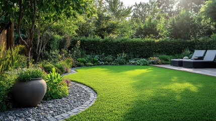 Dedicated landscaper expertly pruning and shaping a lush garden, their green thumb and horticultural knowledge evident