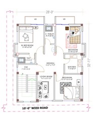 Architectural Floor plan Typical Autocad Floor Plan, 2D Drawing, House design
