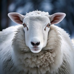 Obraz premium Show a beautiful sheep named Snow with fluffy white wool and gentle eyes