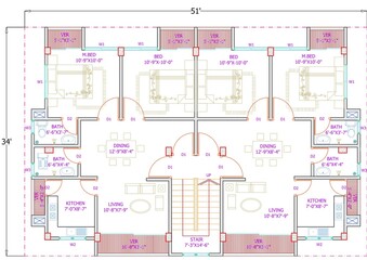 Architectural Floor plan Typical Autocad Floor Plan, 2D Drawing, House design