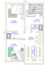 Architectural Floor plan Typical Autocad Floor Plan, 2D Drawing, House design