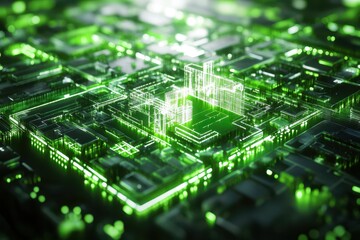A detailed digital rendering of an urban city plan, showcasing the layout of streets, buildings, and public spaces. Ideal for urban planning, architecture, and development themes.