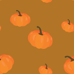 seamless autumn pattern with pumpkin