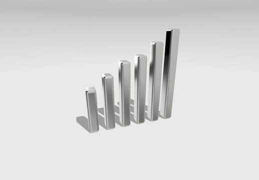 3d metal statistics bards with shadow