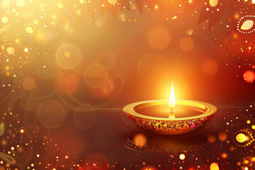Beautiful greeting card with bright holiday composition for happy and celebrate Diwali
