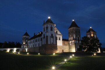 Mir Castle on a late summer evening