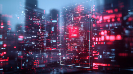 Abstract Digital Art: Data Flow and Glowing Code