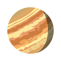 The largest planet in the solar system, Jupiter.