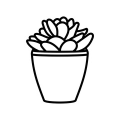 Succulent Plant Outline Icon, Vector illustration