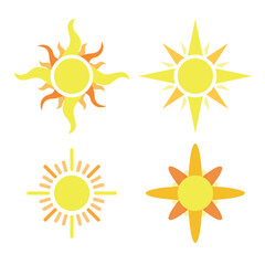 Four different styles of Sun illustration.