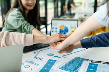 Business growth up,planning,strategy,business start up concept.Businessman touch rocket launch...