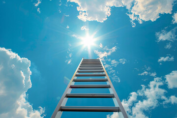 Fantastically beautiful staircase leading to cloudy sky