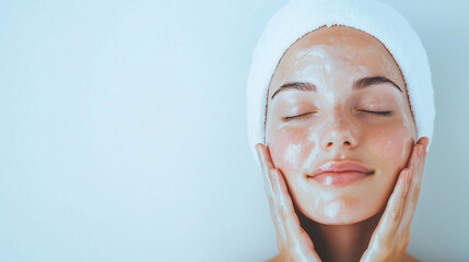 Woman Applying Face Mask for Glowing Skin - Skincare Routine